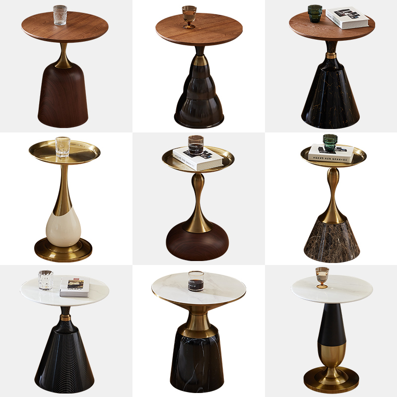 轻奢茶几侘寂风沙发边几小户型茶桌边桌角几咖啡桌移动阳台小桌子