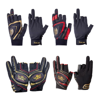 新款SUNLINE桑濑钓鱼手套矶钓路亚露三指真皮手套耐磨舒适SUG-514