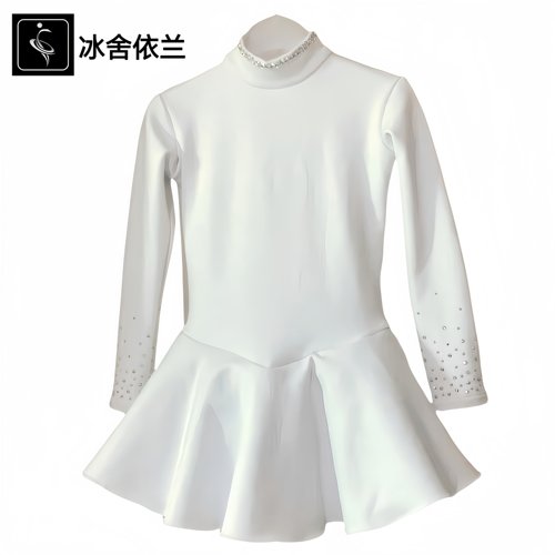 花样滑冰服溜冰服表演服定制女童成人比赛考级裙子纯色加厚训练服