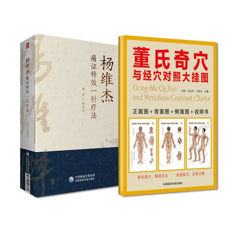 全2册 A01-4董氏奇穴与经穴对照大挂图+杨维杰痛证 一针疗法 经络穴位按摩大图册人体十二经络穴位图中医穴位书中医养生