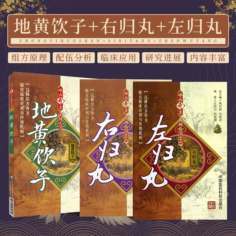 全3册 右归丸+地黄饮子+左归丸第四辑 中国医药科技出版社 适用于中医临床工作者及中医药爱好者阅读参考 骨科 妇科 男科疾病