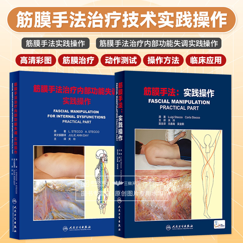 筋膜手法 实践操作+筋膜手法治疗内部功能失调 实践操作 2本套装 临床医生康复师手法治疗师物理治疗师和针灸医生治疗工具书