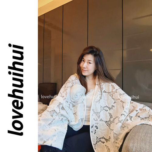 lovehuihui 《那时的此刻》法式时尚蕾丝镂空透气百搭上衣