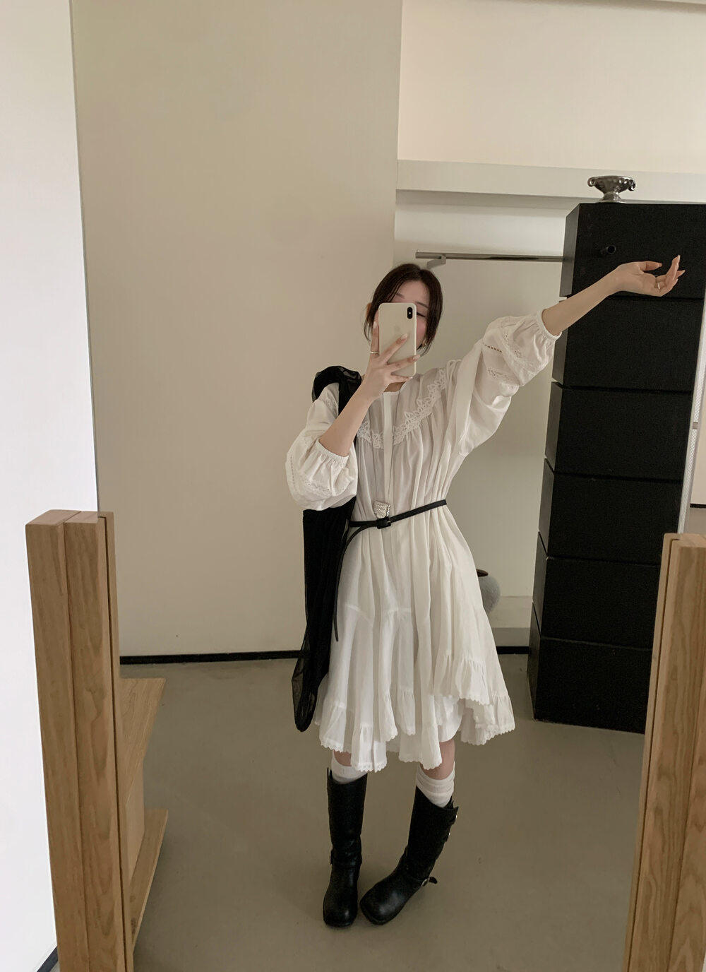 吉姆姐姐 秋上新 芭尼家韩风气质小众飘逸百搭连衣裙