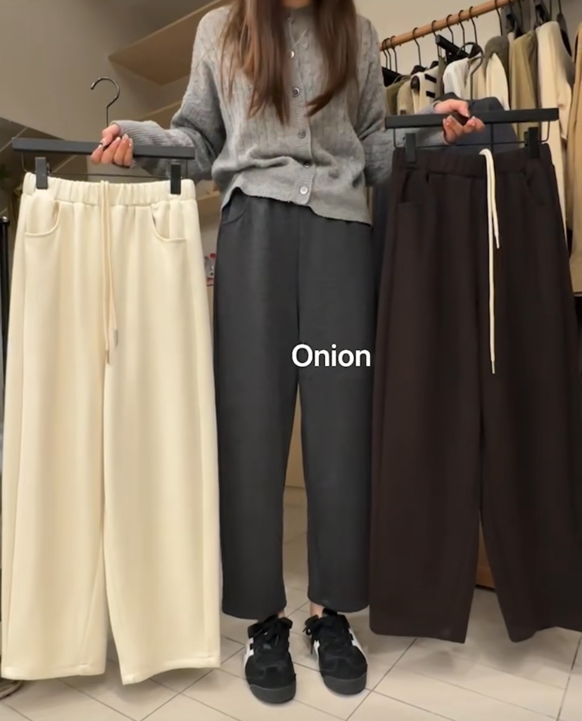 百搭全松紧腰含羊毛不鼓包