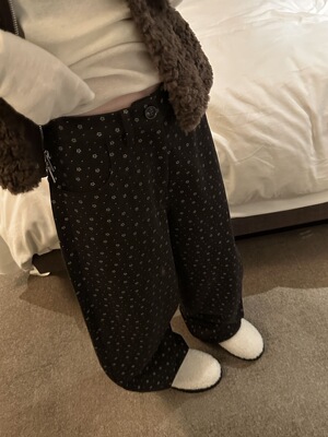 吉姆姐姐 oker家正品磨毛质感碎花牛仔裤