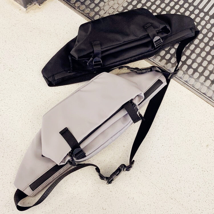 腰包男新款简约时尚个性胸包休闲情侣街头大容量旅行运动单肩包潮