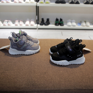 H家冬季加绒机能鞋男女幼童水洗布面防滑轻盈软运动鞋23码