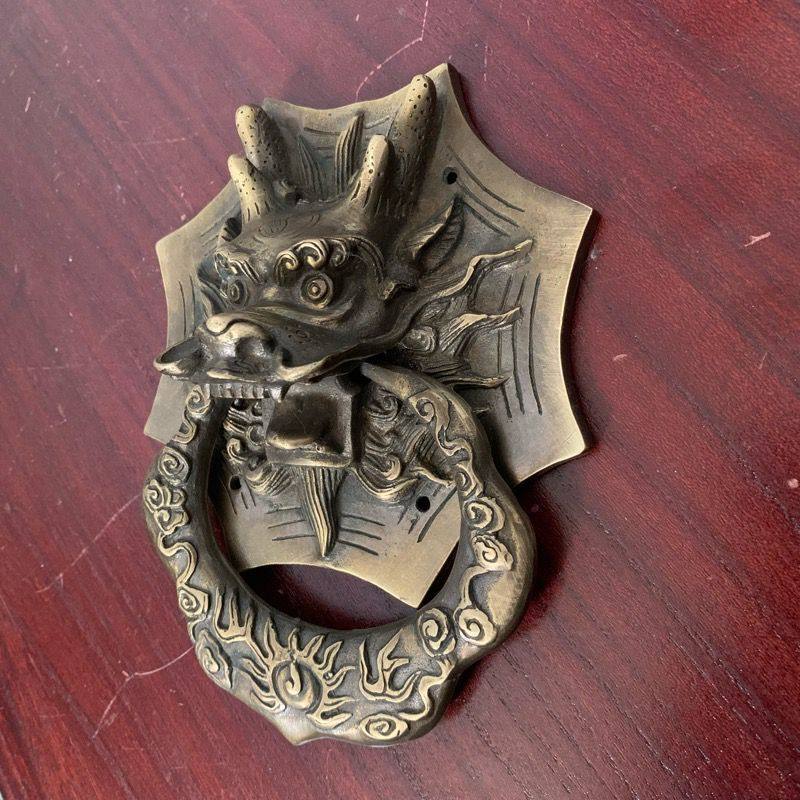 昊天斋中式大门兽头门环龙头拉手仿古纯铜把手庙门宗祠堂木门拉环