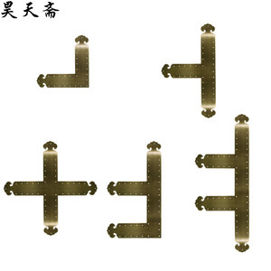 昊天斋新中式仿古大门纯铜包角花格茶楼门铜角花窗扇门铜护角片