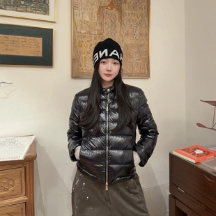 90鹅绒26新款PAPILLON油蜡面亮面Jennie同款小短款小个子羽绒服女