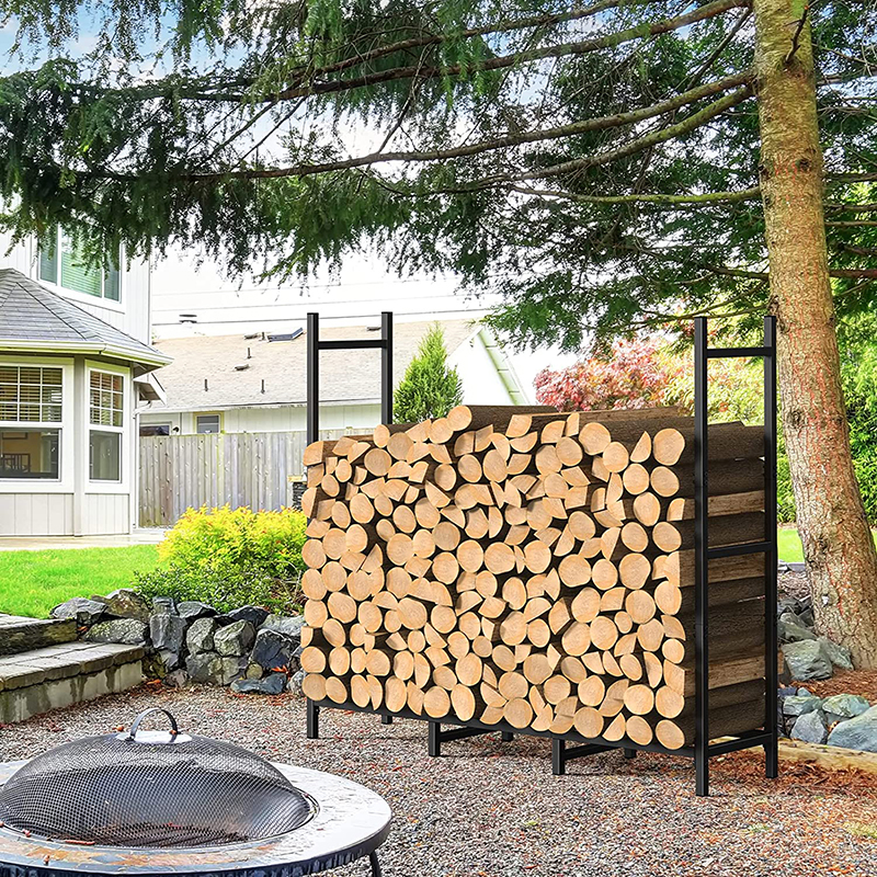 木柴置物架壁炉柴火架子储木架家用铁艺木材收纳堆放柴篮露营