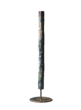 中古风手作捶打铁艺花器侘寂风干花插花瓶民宿茶室装饰摆件