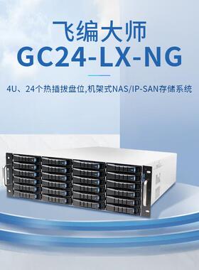 飞编大师_GC-E24磁盘阵列存储/机架式国产存储/数据备份归档盘阵 24盘位 龙芯CPU 96TB