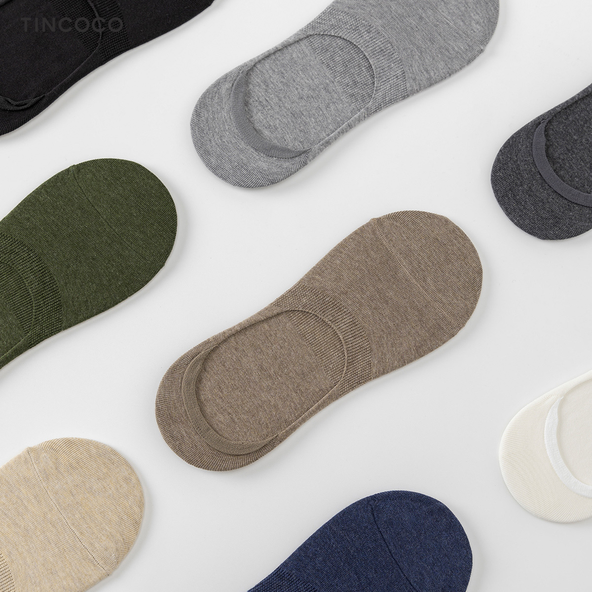 tincoco船袜男士纯色透气吸汗