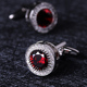 酒红水晶袖 口扣优雅男百搭 扣法式 盒装 衬衫 袖 红色袖 钉cufflink