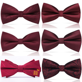 红色酒红新郎伴郎领结男正装 蝴蝶结女潮 西装 结婚时尚 结婚婚礼韩式