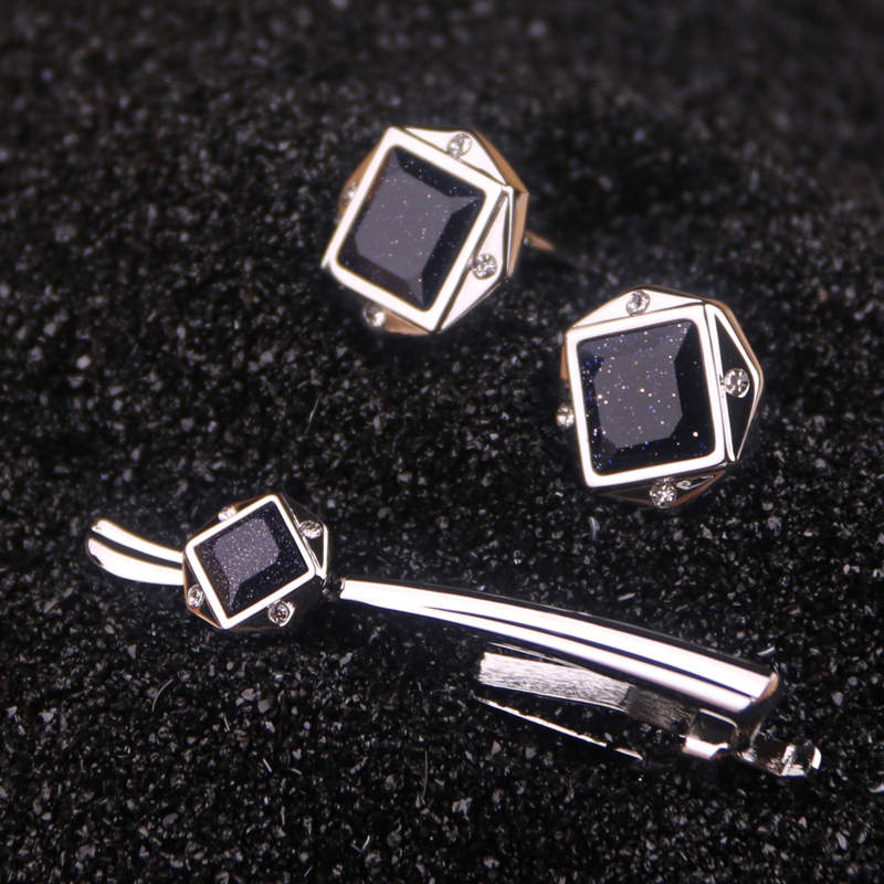 猎尚水晶领带夹 钻领带夹 男士领带夹 结婚领带夹 袖扣领带夹套装