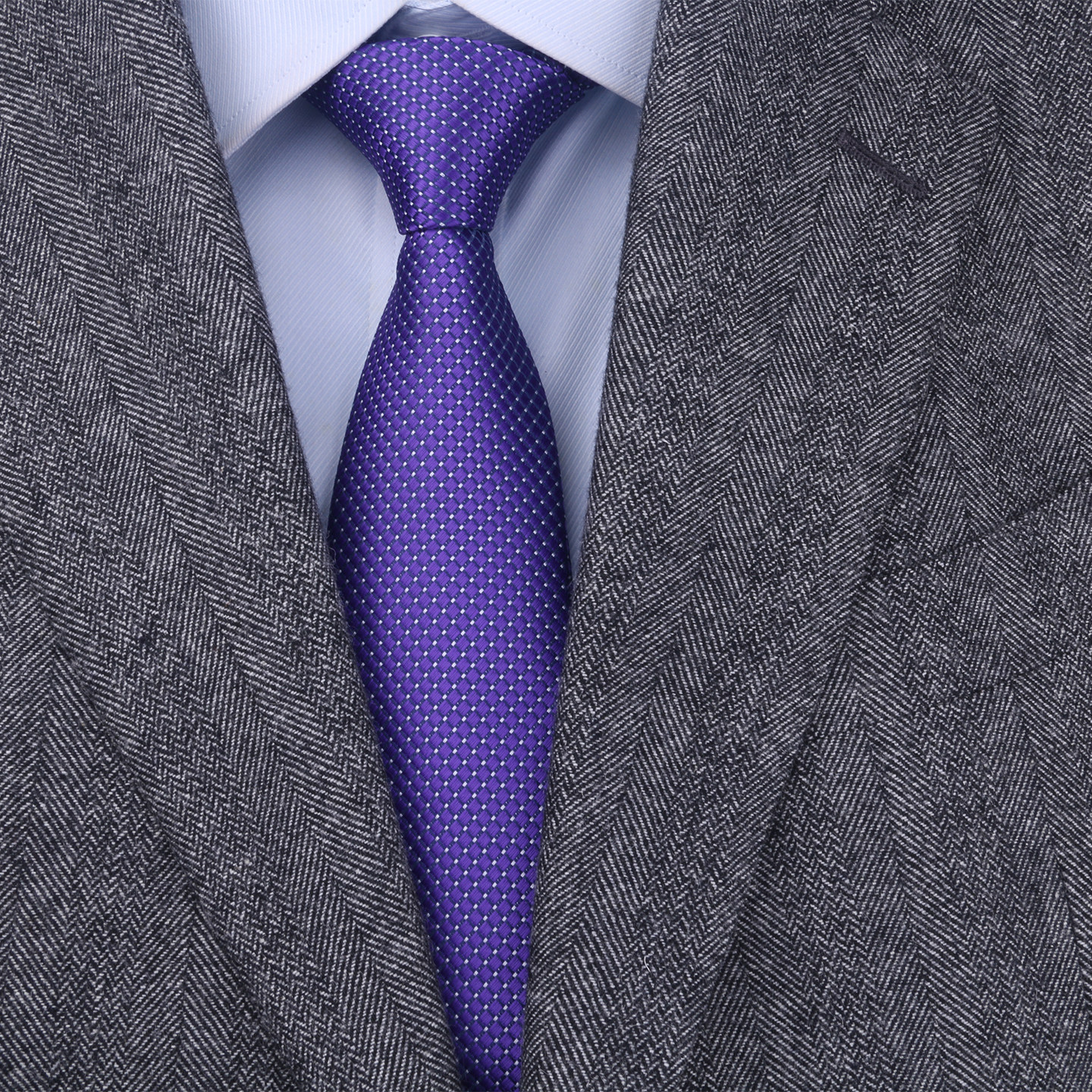 男士百搭宴会领带时尚正装紫色商务手打高端懒人免打结一拉得