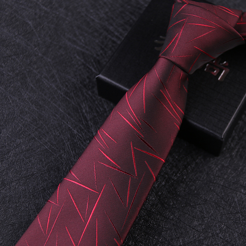酒红色男士结婚新郎8cm送礼领带