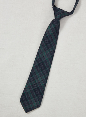 猎尚墨绿JK领结女学生日系懒人免打学院风衬衫绿色DK手打领带男潮