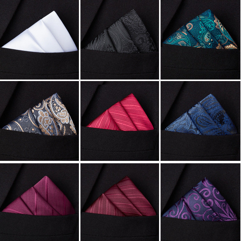 男装西装口袋巾方巾男士衬衫手帕巾正装西服胸巾黑色胸口巾小白色