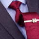 猎尚复古商务领带男深红涡纹手打款 免打拉链正装 领带喜庆结婚高端