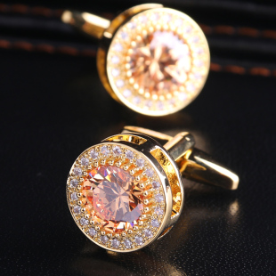 钉双层折叠长袖 金色镂空CUFF男士 口扣衬衣男女扣 扣袖 袖 法式 衬衫