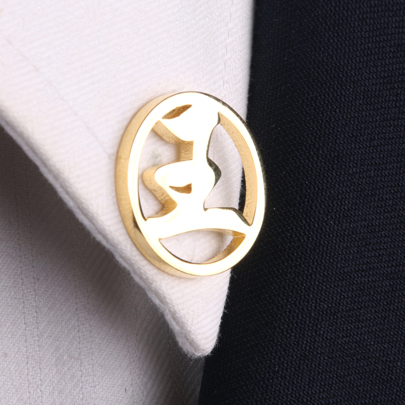 张王李赵百家姓领角扣男士胸针