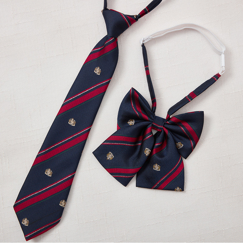 jk小领带黑色女士学院风制服蝴蝶结领结深蓝色徽章(领带 领花)