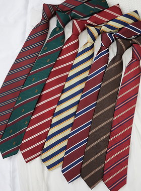 日系dk领带男士jk制服条纹衬衫校服装饰女学生学院风韩版复古手打