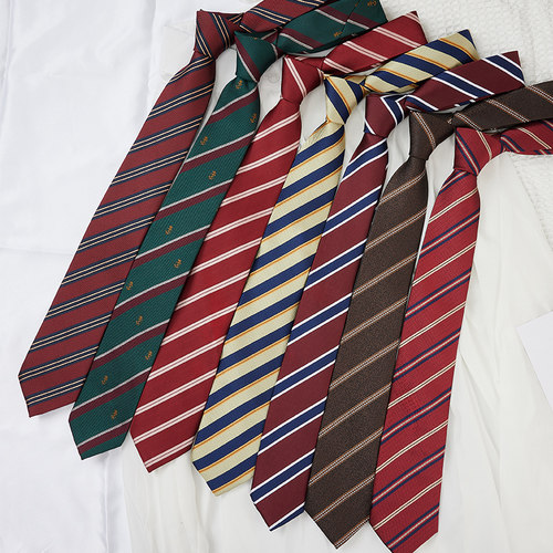 猎尚学院风领带手打韩版条纹领带