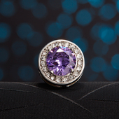 男士 徽章 胸章领针潮流个性 深紫色水晶胸针时尚 气质西服胸花西装