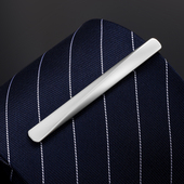 高档轻奢西装 银色领带夹男士 商务正装 领带固定别针高级感