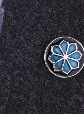 蓝色荷叶胸针金银电镀领针领扣商务男士西服装配饰别针胸花徽章