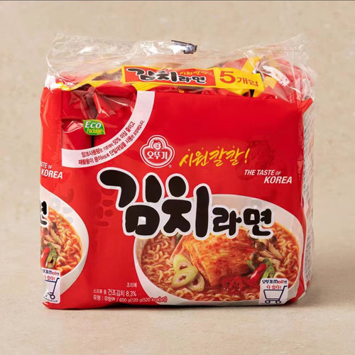 不倒翁泡菜面5袋韩国进口面