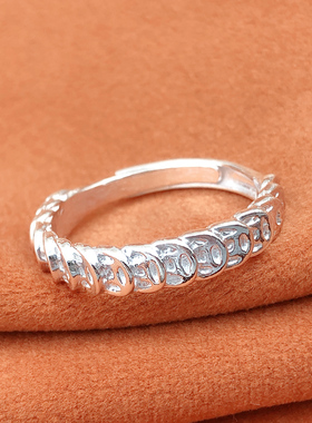 999纯银钱币戒指ins小众设计转运