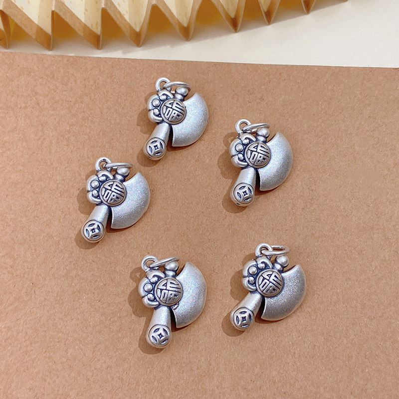 999足银代代富斧头吊坠复古纯银斧子挂坠乔迁礼物diy编织手链配件