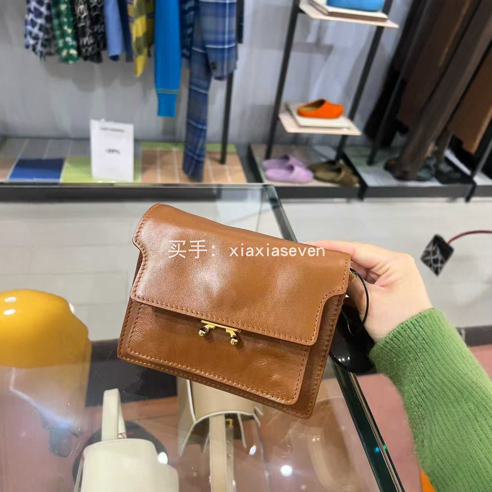 MARNI风琴包皮包单肩斜挎邮差包