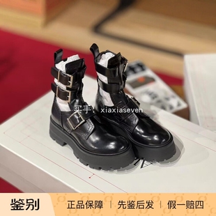 Alexander McQueen麦昆镂空圆头扣带机车马丁靴高帮女靴12.12 4