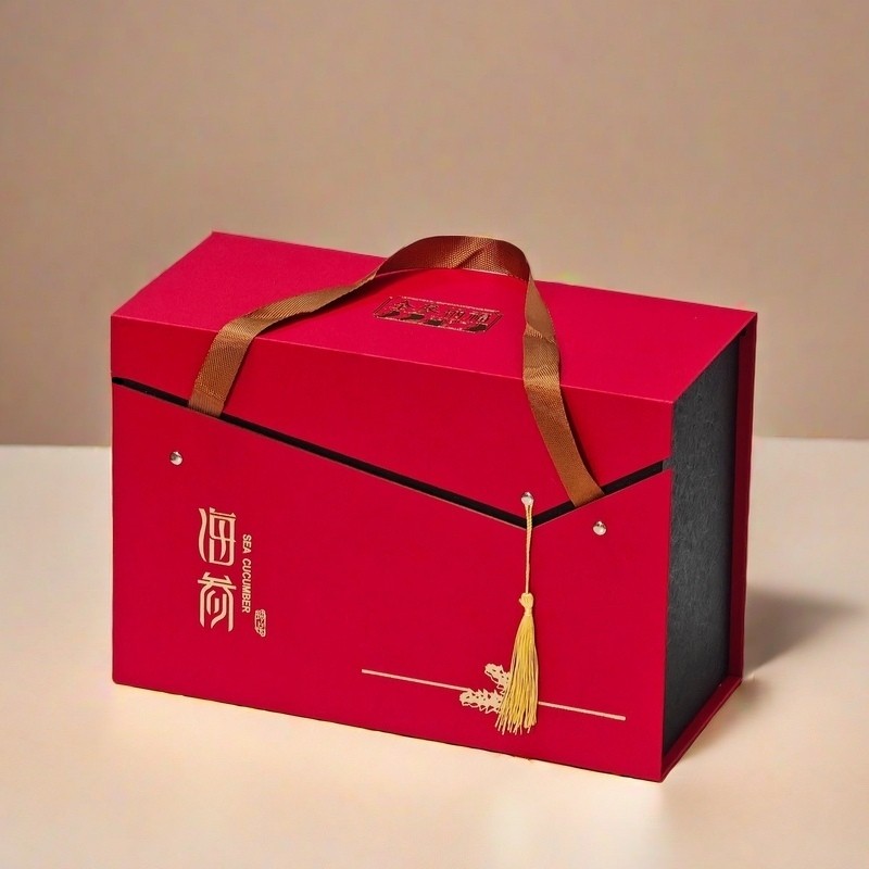 即食海参包装盒保温盒内置泡沫盒金参纳福橘色红色一二三斤装礼盒