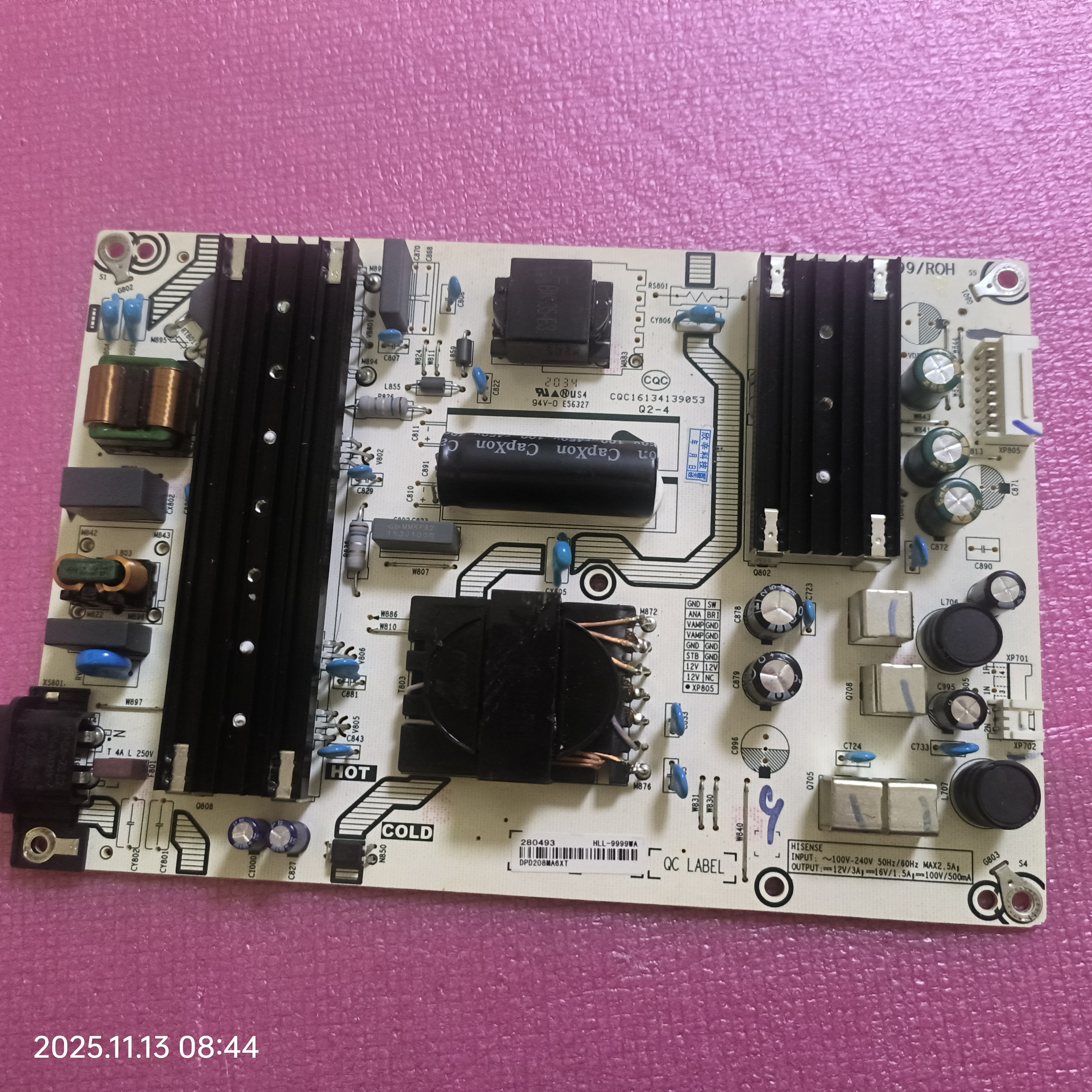 海信65E3F 65E3F-MAX 65V1F-R电源板HLL-9999WA RSA7.820.9999测