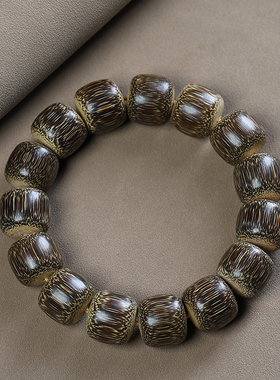 龙血金丝玉竹老料高密手串老型桶珠男女款棕竹竹制手链佛珠文玩