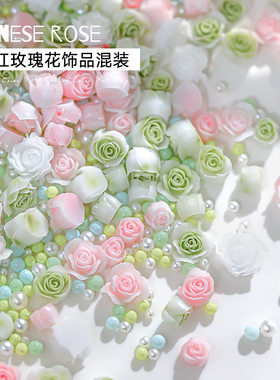美甲山茶花饰品指甲装饰