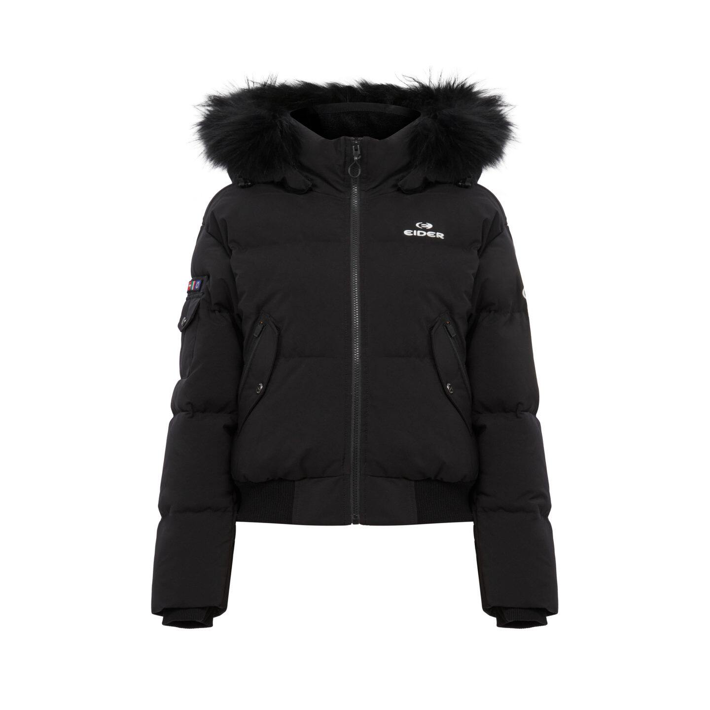 冬EIDER女貉子毛可拆保暖羽绒服