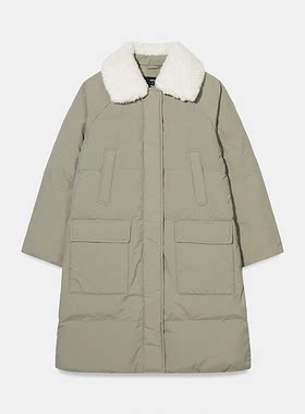冬耐葩女轻量保暖长款鸭绒羽绒服