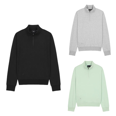 NEPA韩国代购25秋冬女士户外日常休闲棉涤混纺立领半拉链套头卫衣