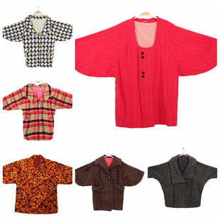 Vintage古着孤品日本制复古oversize大码羊毛大衣 羽织和服和风