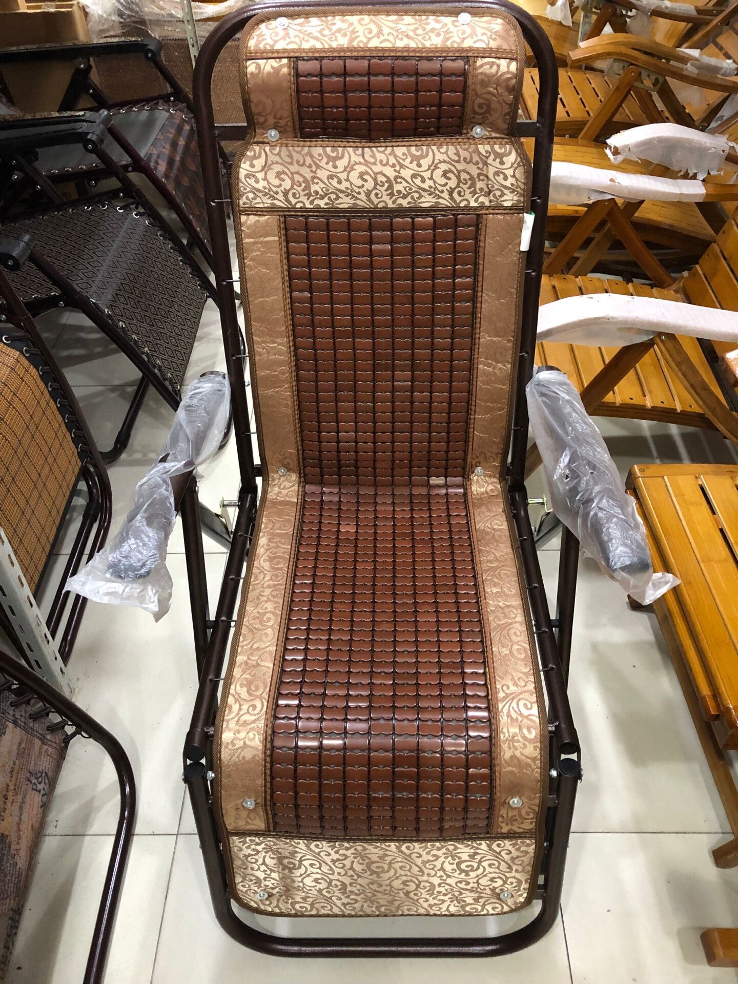 麻将席老人椅竹子躺椅折叠午休家用懒人睡觉凉椅子户外便携沙滩椅