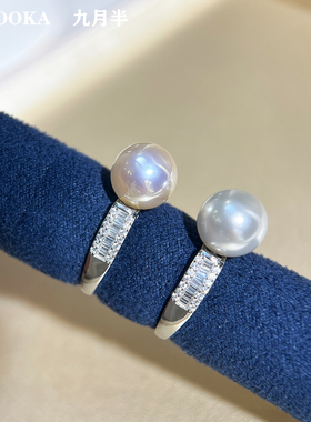 女S925纯银简约开口珍珠戒指